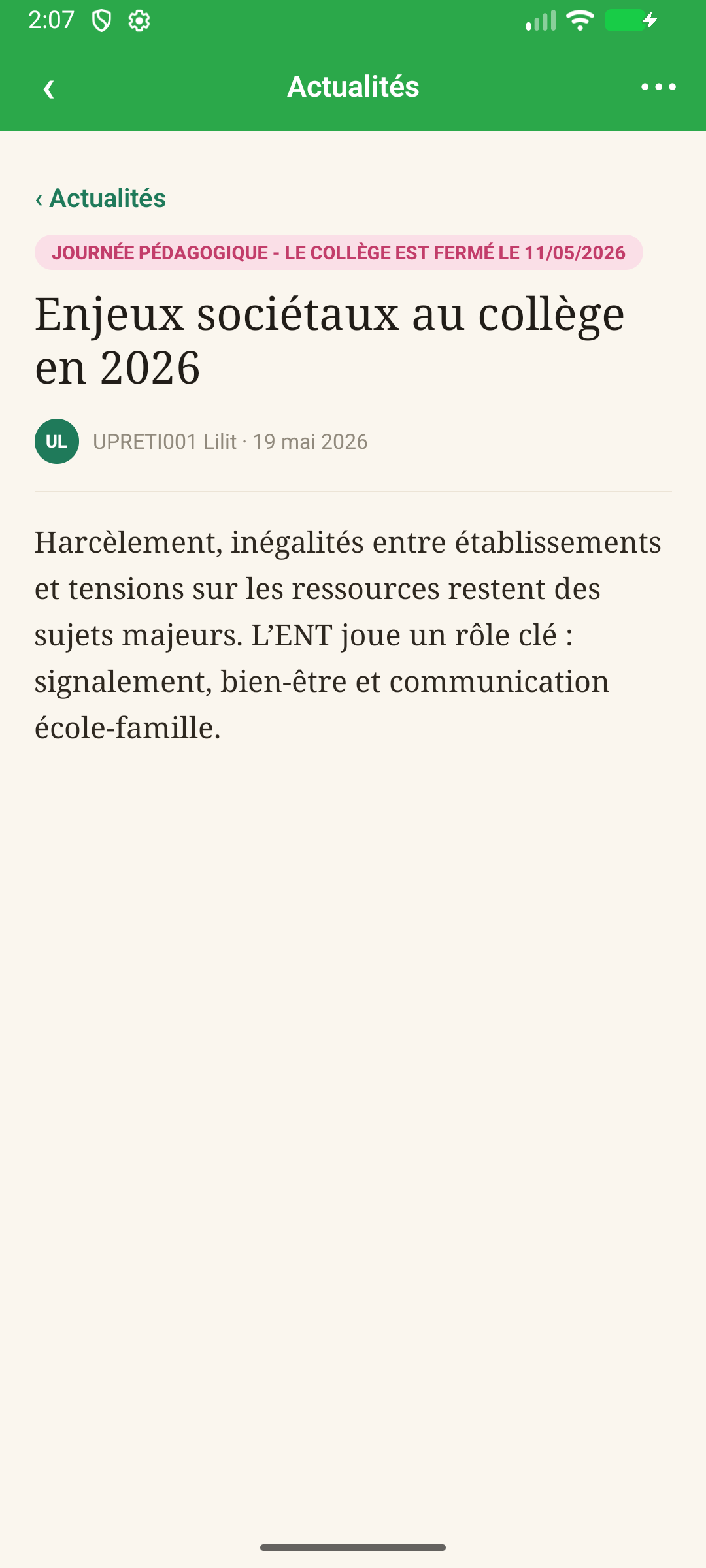 Lecteur d'une actualité