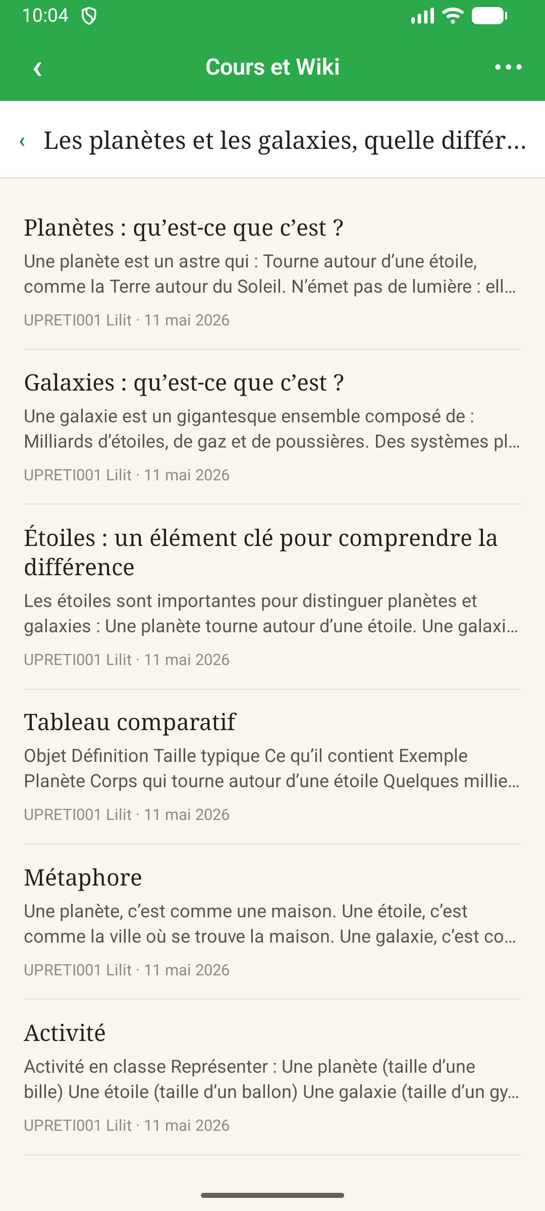 Pages d'un wiki