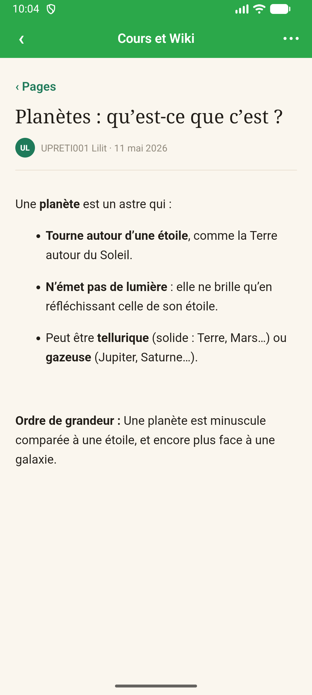 Lecture d'une page (contenu mis en forme)