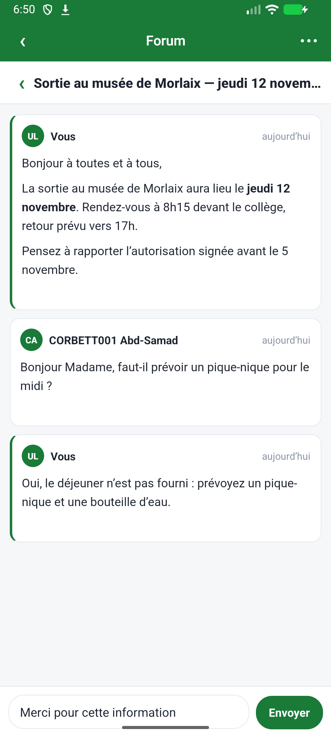 Composeur de réponse au bas du fil
