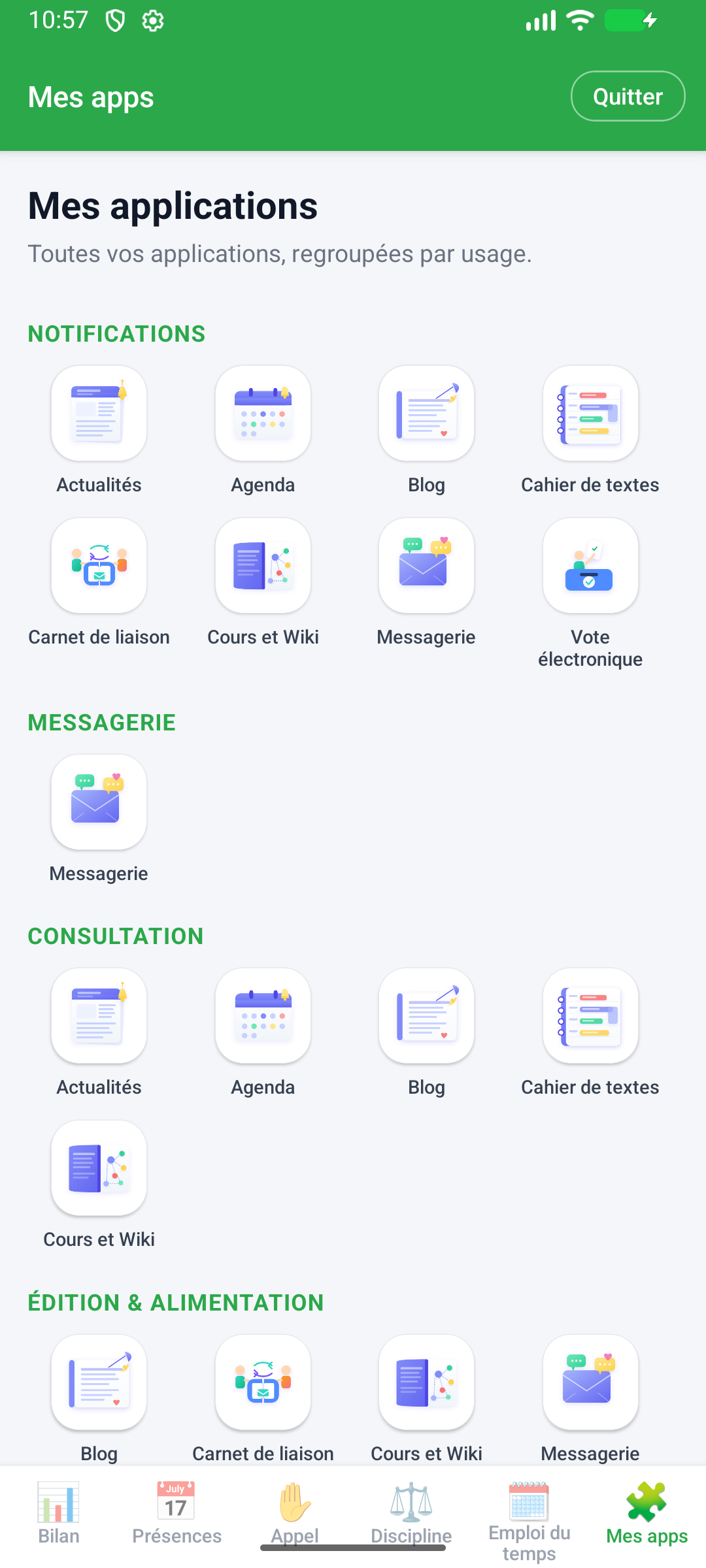 « Mes apps » — catalogue regroupé par besoin
