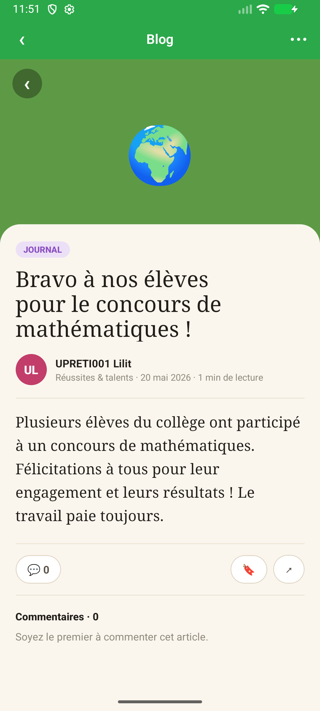 Blog natif — lecteur d'article réel
