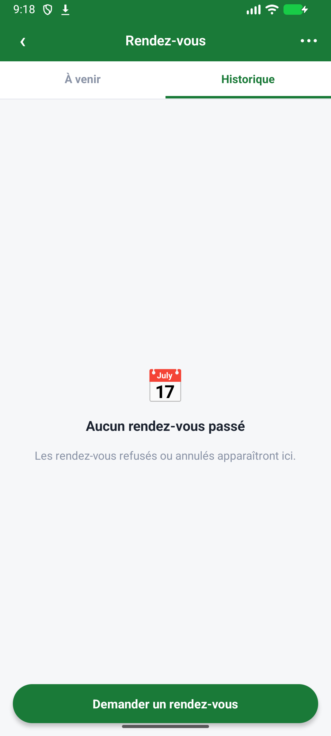 Historique (refusés et annulés)