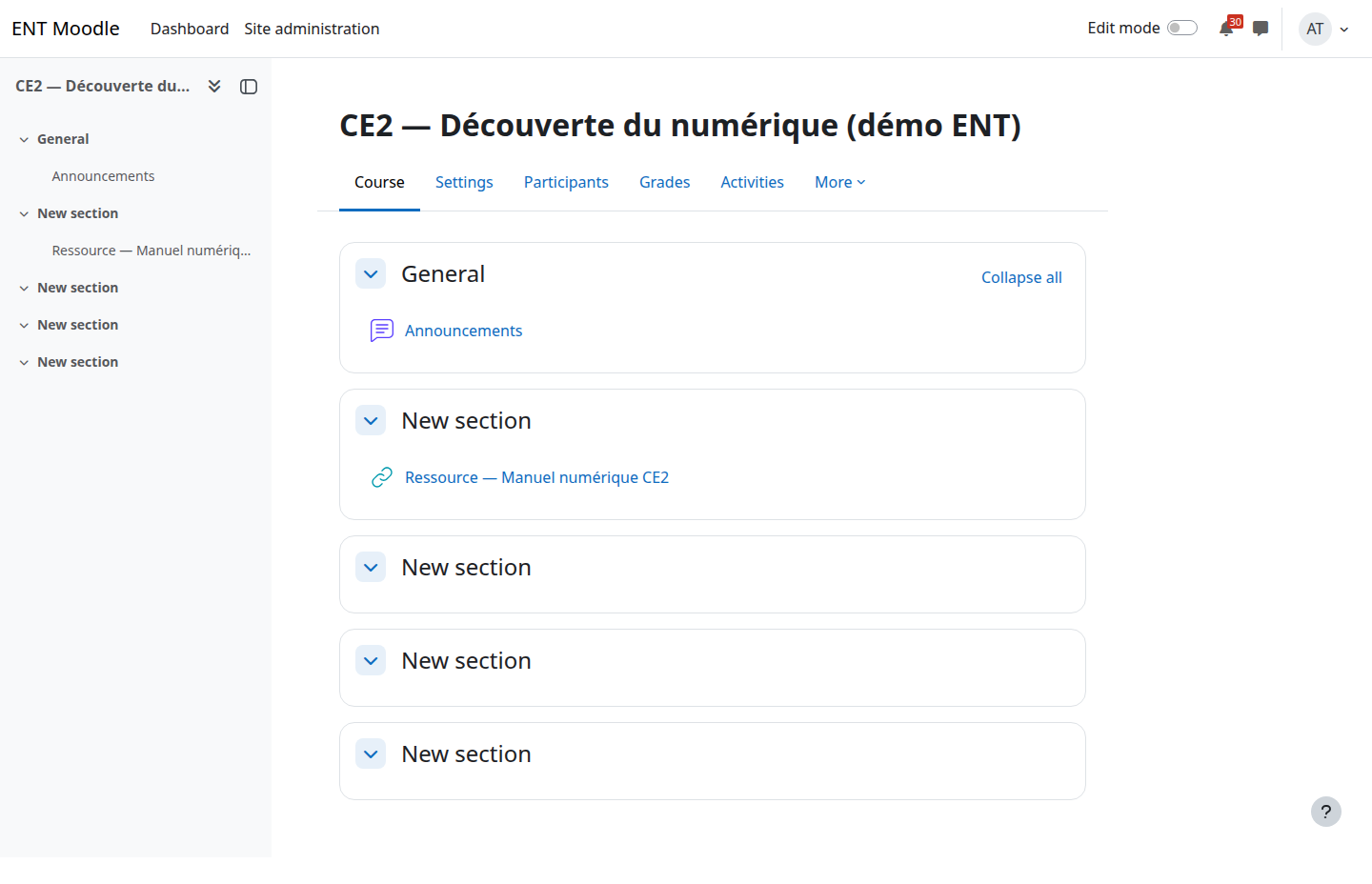 Le cours peuplé, avec sa ressource