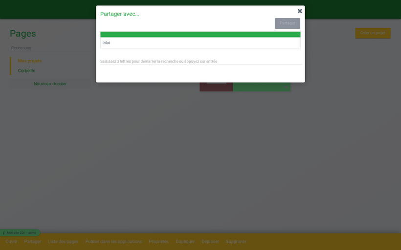 Partage d'un site à des utilisateurs ou des groupes