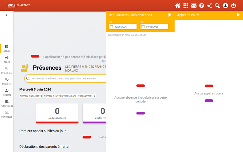 Tableau de bord des absences