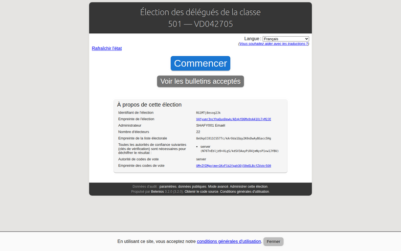 Isoloir Belenios — bulletin chiffré dans le navigateur (SSO ENT)