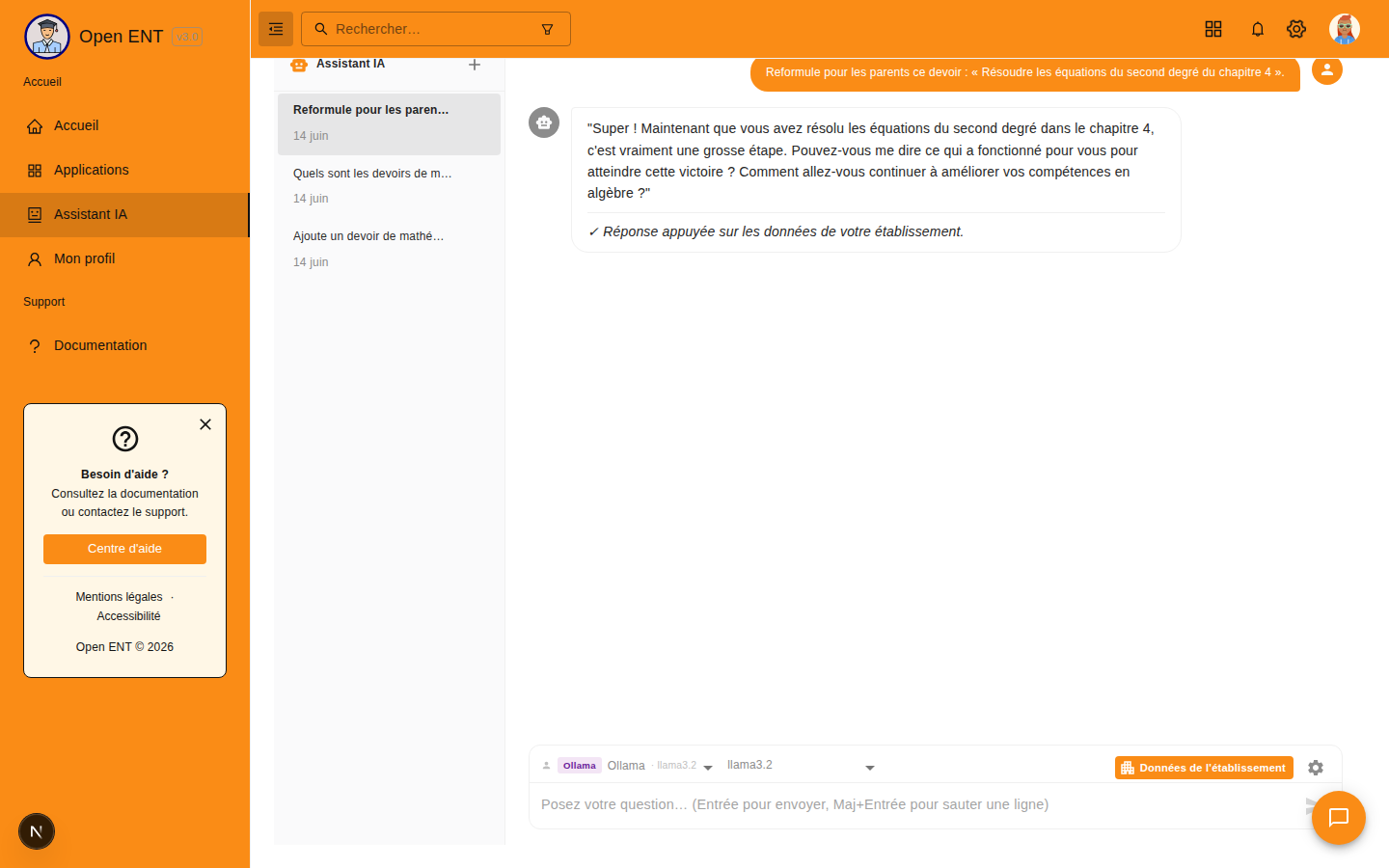 Cahier de textes : simplifier un devoir pour les parents (simplifyHomework)