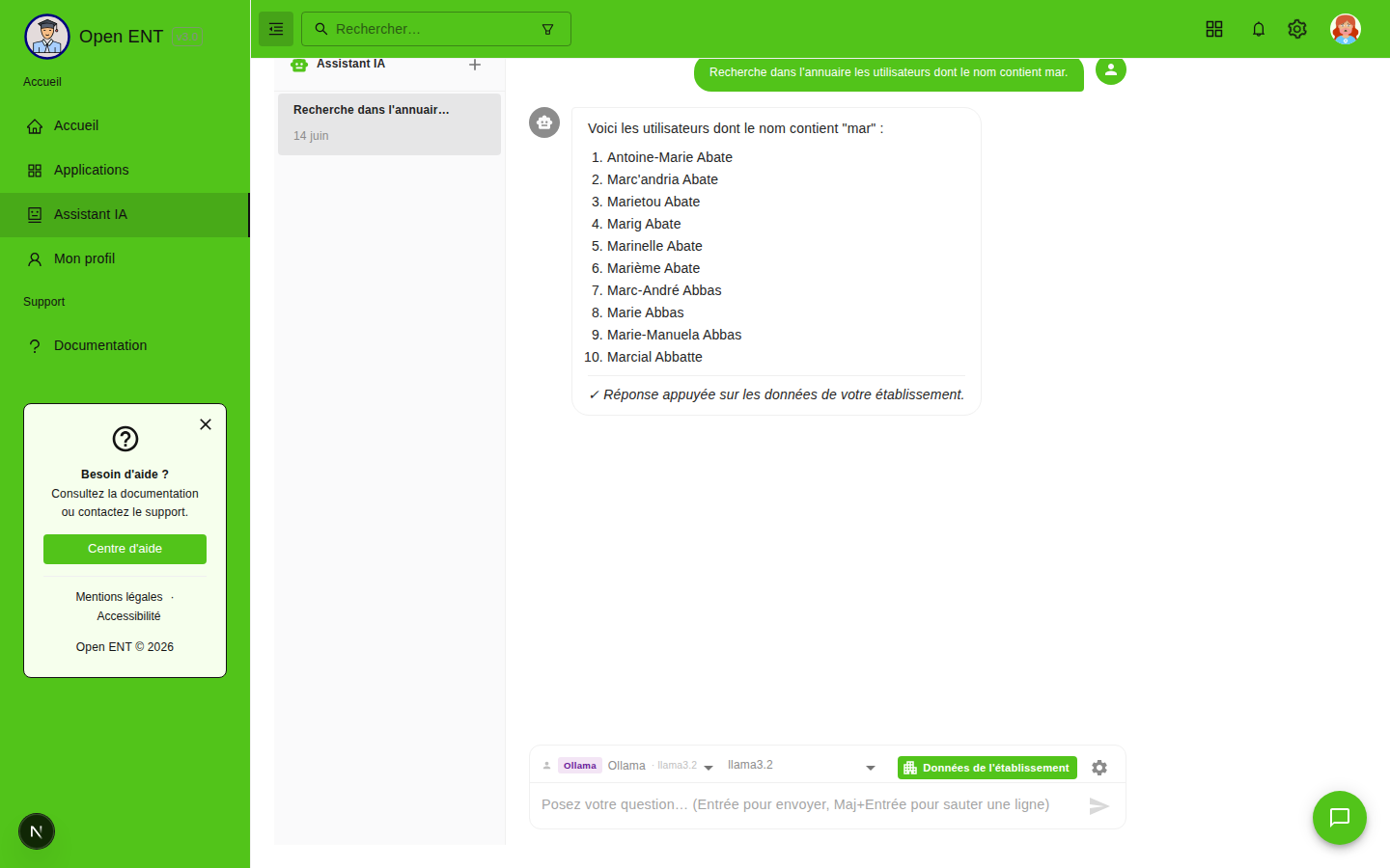 Annuaire : rechercher des utilisateurs (searchUsers)